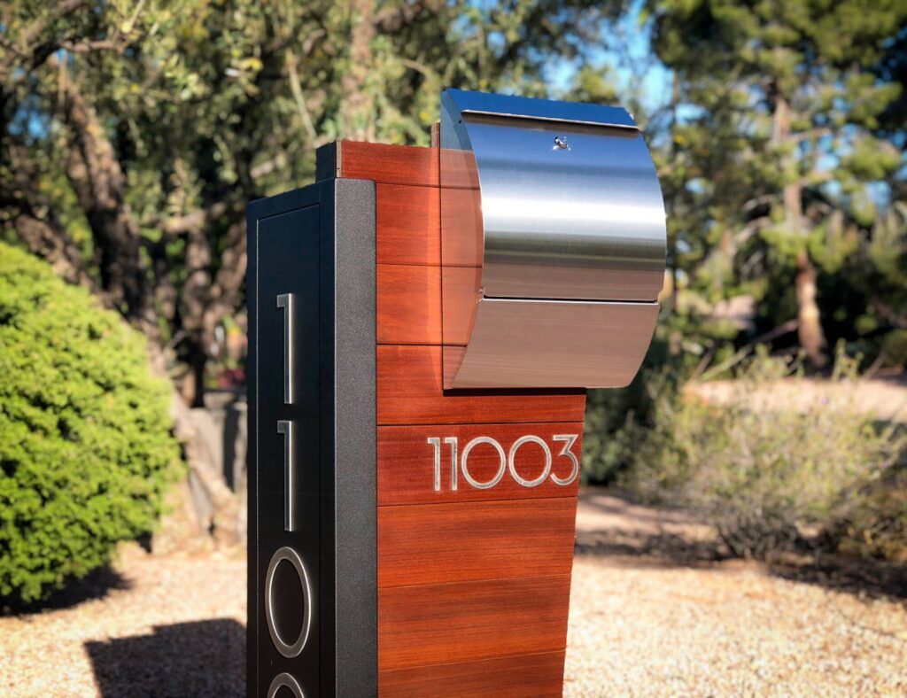 Modern Mailbox with Lock and Custom Mailbox Stand