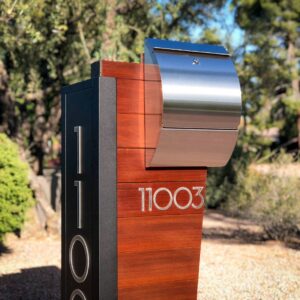 Modern Mailbox with Lock and Custom Mailbox Stand