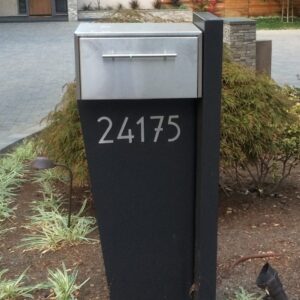 Mailbox Post with Stainless Steel Mailbox